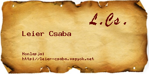 Leier Csaba névjegykártya